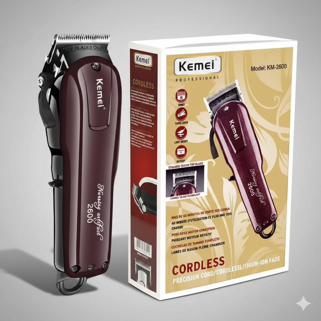 Gemini_Generated_Image_8dwdm48dwdm48dwd.png Kemei KM-2600 Professional Cordless Hair Clipper & Trimmer - Image 1
