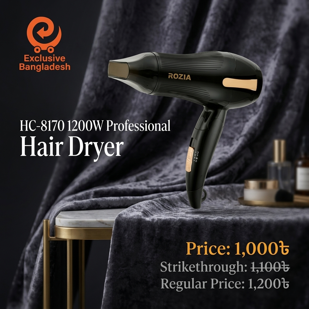 Gemini_Generated_Image_ja30m4ja30m4ja30 Rozia HC-8170 1200W Professional Hair Dryer - Image 1