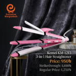Kemei KM-1213 3-in-1 Hair Straightener